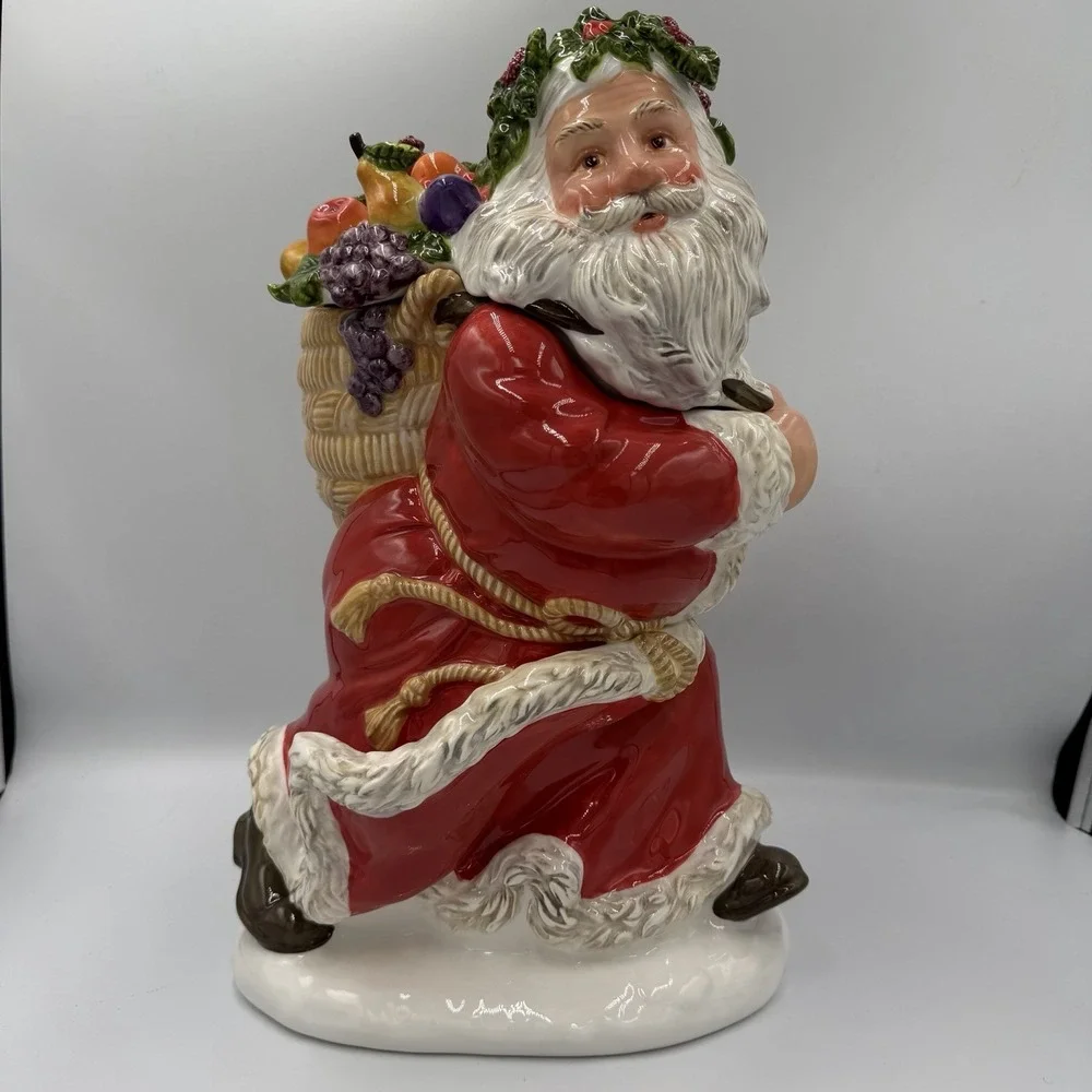 Department 56 Christmas Santa Claus‎ Cookie Jar Peggy Toole 2001 Hand Painted